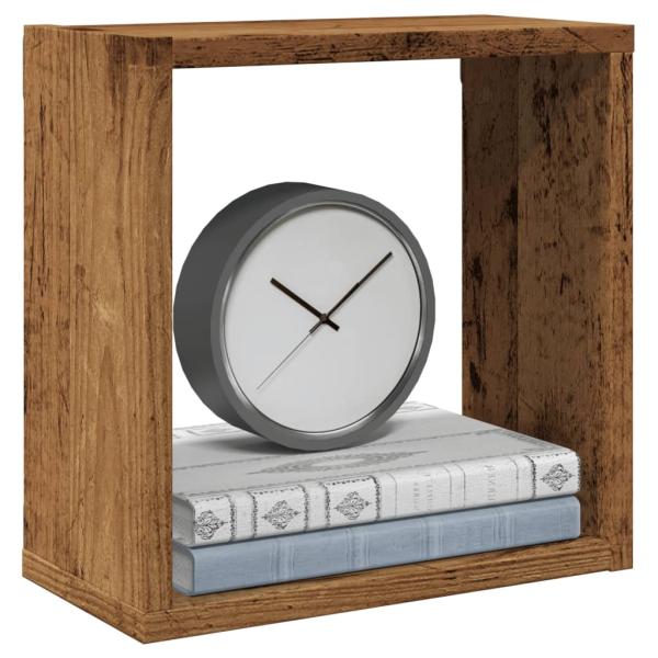 ARDEBO.de - Würfel-Wandregale 4 Stk. Altholz-Optik 30x15x30 Holzwerkstoff