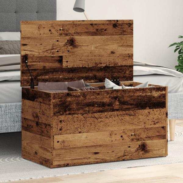 ARDEBO.de - Aufbewahrungstruhe Altholz-Optik 84x42x46 cm Holzwerkstoff