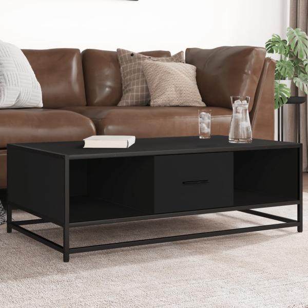 ARDEBO.de - Couchtisch Schwarz 100x57x35 cm Holzwerkstoff und Metall