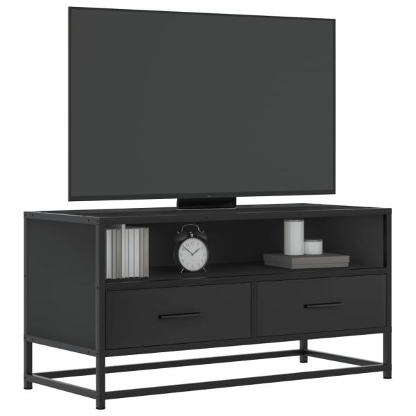 ARDEBO.de - TV-Schrank Schwarz 80x34,5x40 cm Holzwerkstoff und Metall