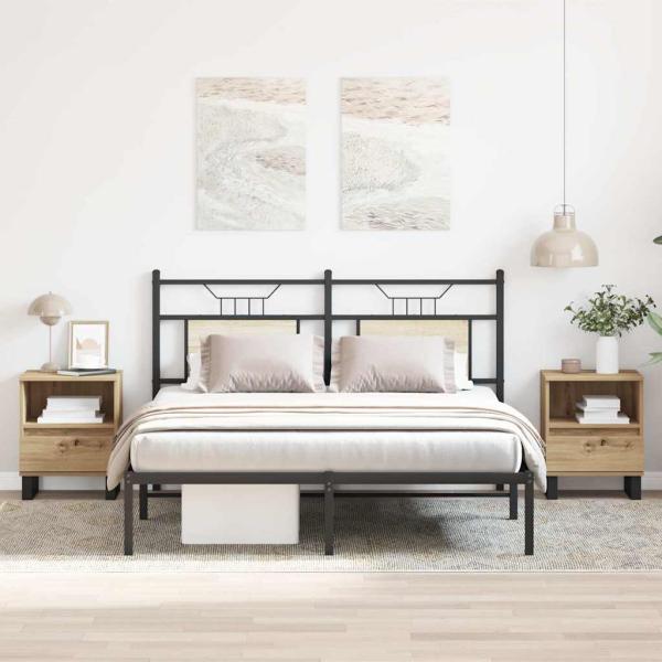 ARDEBO.de - Nachttische 2 Stk. Artisan-Eiche 40x35x50 cm Holzwerkstoff