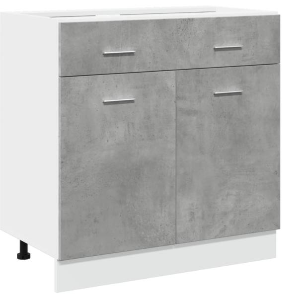 Schubunterschrank Betongrau 80x46x81,5 cm Holzwerkstoff