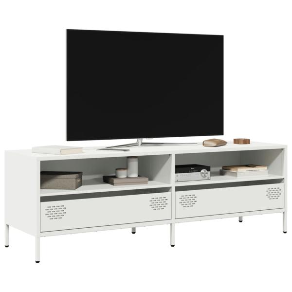 ARDEBO.de - TV-Schrank Weiß 135x39x43,5 cm Kaltgewalzter Stahl