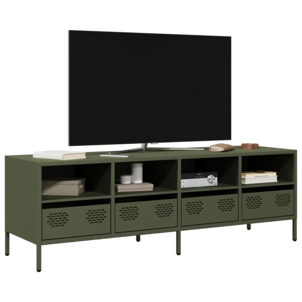 ARDEBO.de - TV-Schrank Olivgrün 135x39x43,5 cm Kaltgewalzter Stahl