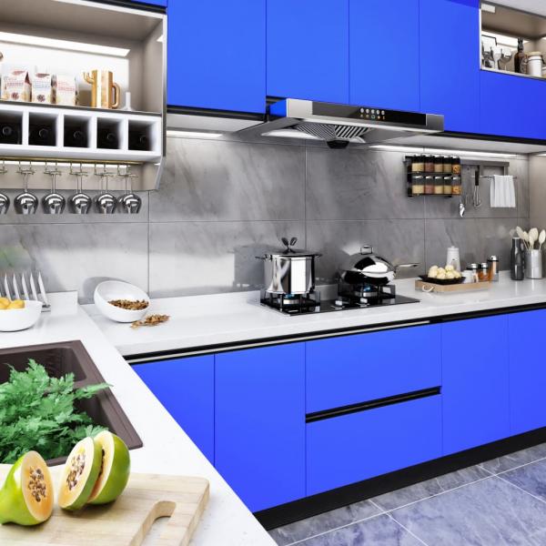 ARDEBO.de - Selbstklebende Möbelfolie Hochglanz-Blau 500x90 cm PVC