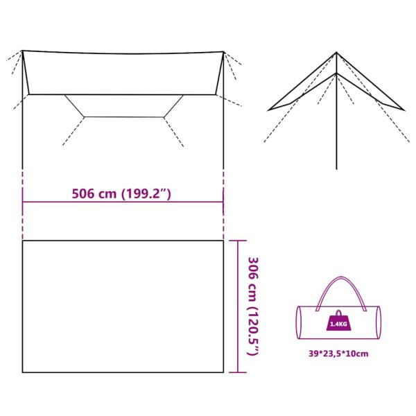 Tarp Braun 506x306 cm Wasserdicht