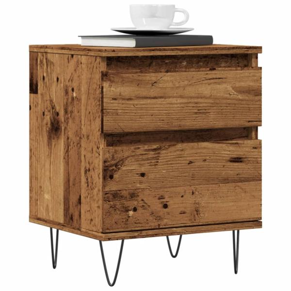 ARDEBO.de - Nachttische 2 Stk. Altholz-Optik 40x35x50 cm Holzwerkstoff