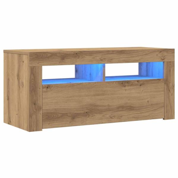 TV-Schrank mit LED-Leuchten Artisan-Eiche 90x35x40 cm