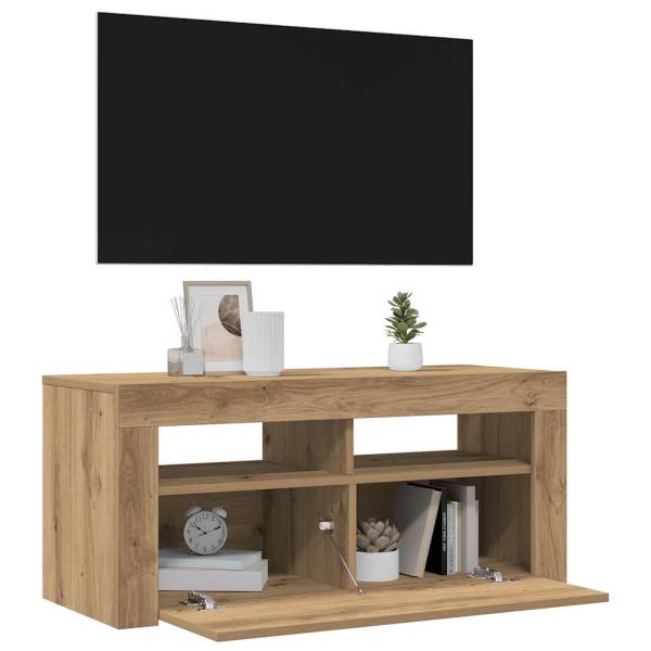 TV-Schrank mit LED-Leuchten Artisan-Eiche 90x35x40 cm