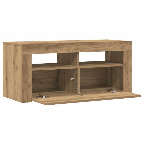 TV-Schrank mit LED-Leuchten Artisan-Eiche 90x35x40 cm