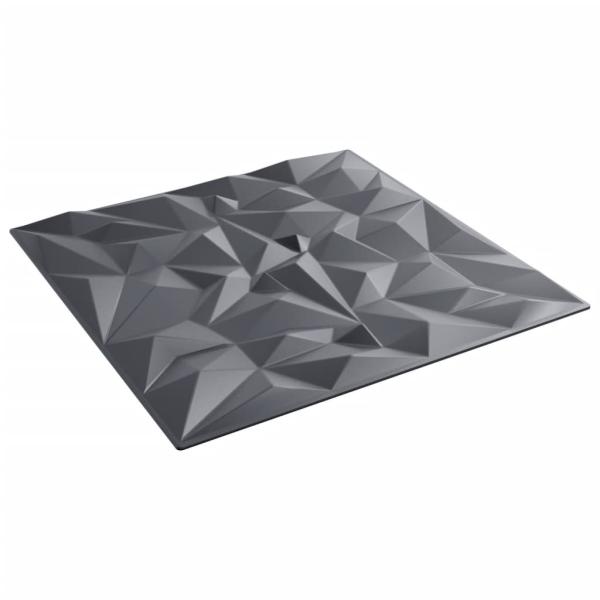 Wandpaneele 48 Stk. Grau 50x50 cm XPS 12 m² Amethyst