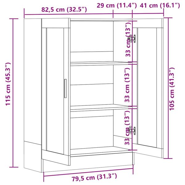 Bücherschrank Altholz-Optik 82,5x30,5x115 cm Holzwerkstoff