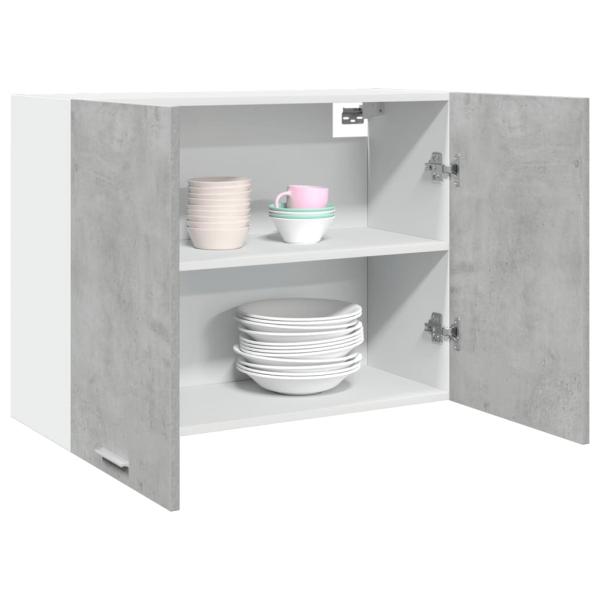 ARDEBO.de - Hängeschrank Betongrau 80x31x60 cm Holzwerkstoff