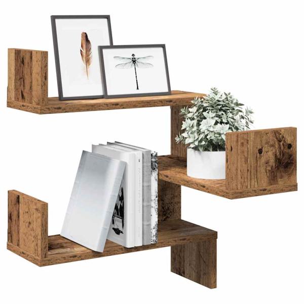 ARDEBO.de - Wand-Eckregal Altholz-Optik 40x40x49,5 cm Holzwerkstoff
