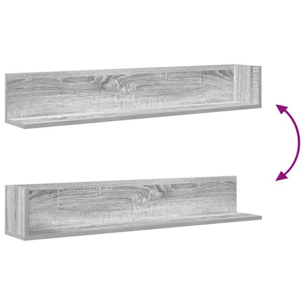 ARDEBO.de - Wandregale 2 Stk. Grau Sonoma 100x16,5x16,5 cm Holzwerkstoff