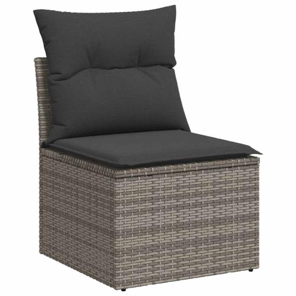 ARDEBO.de - 6-tlg. Garten-Sofagarnitur mit Kissen Grau Poly Rattan