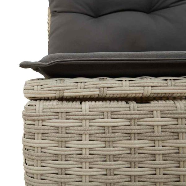 ARDEBO.de - 6-tlg. Garten-Sofagarnitur mit Kissen Hellgrau Poly Rattan