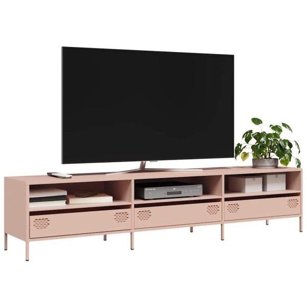 ARDEBO.de - TV-Schrank Rosa 202x39x43,5 cm Kaltgewalzter Stahl