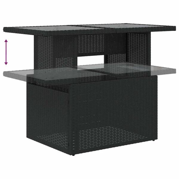 ARDEBO.de - 8-tlg. Garten-Sofagarnitur mit Kissen Schwarz Poly Rattan