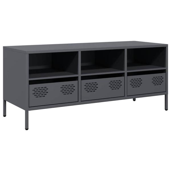 ARDEBO.de - TV-Schrank Anthrazit 101,5x39x43,5 cm Kaltgewalzter Stahl