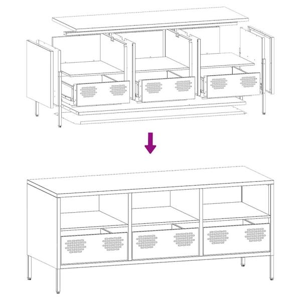 TV-Schrank Anthrazit 101,5x39x43,5 cm Kaltgewalzter Stahl