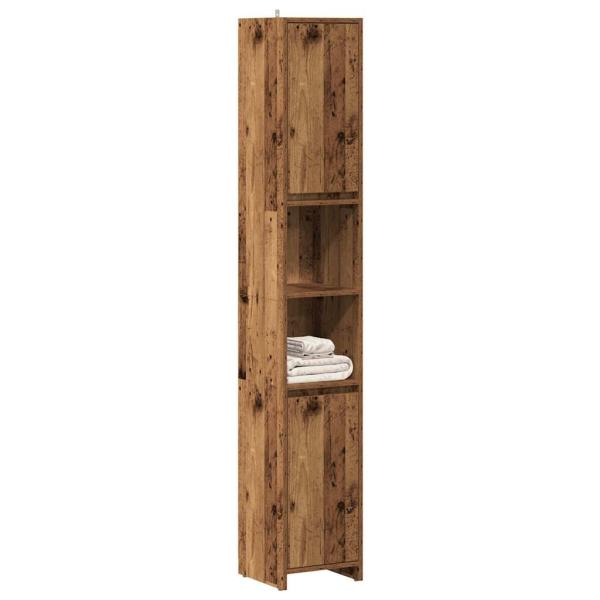 ARDEBO.de - Badschrank Altholz-Optik 30x30x183,5 cm Holzwerkstoff