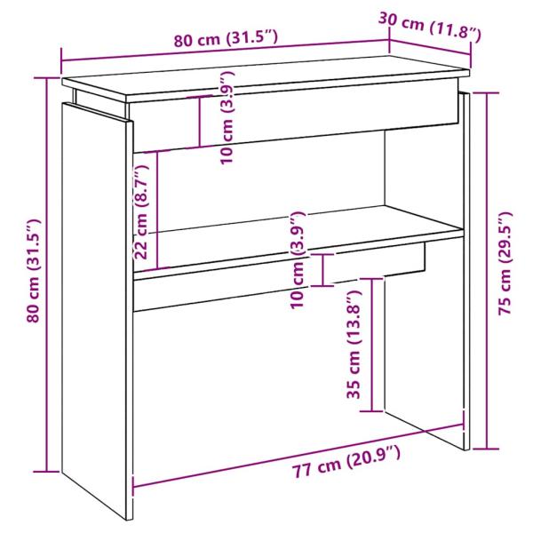 Konsolentisch Artisan-Eiche 80x30x80 cm Holzwerkstoff