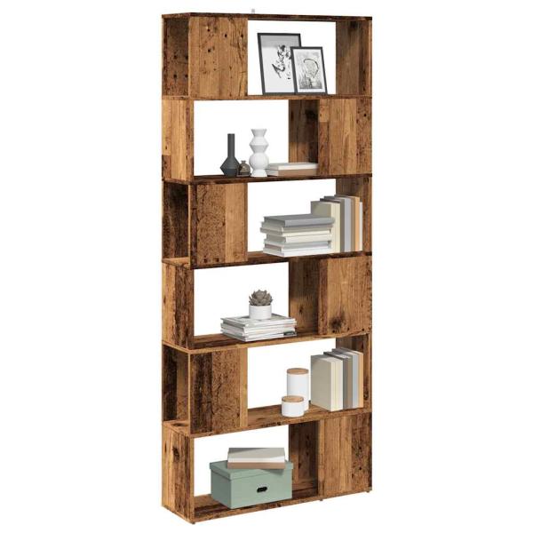 ARDEBO.de - Bücherregal/Raumteiler Altholz-Optik 80x24x186 cm