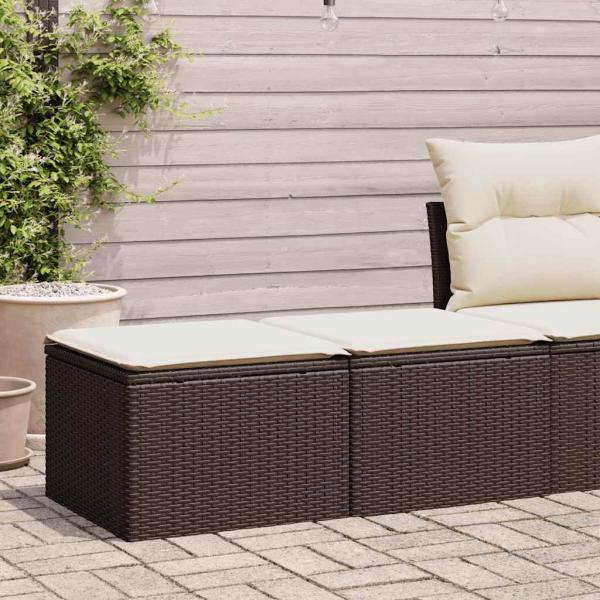 ARDEBO.de - 2-tlg. Garten-Sofagarnitur mit Kissen Braun Poly Rattan Akazie