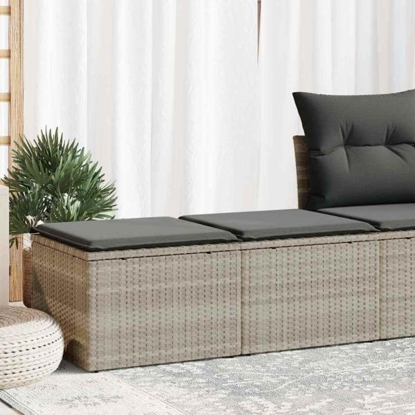 ARDEBO.de - 2-tlg. Garten-Sofagarnitur mit Kissen Hellgrau Poly Rattan