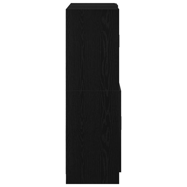 2-tlg. Küchenschrank-Set Schwarz Holzwerkstoff