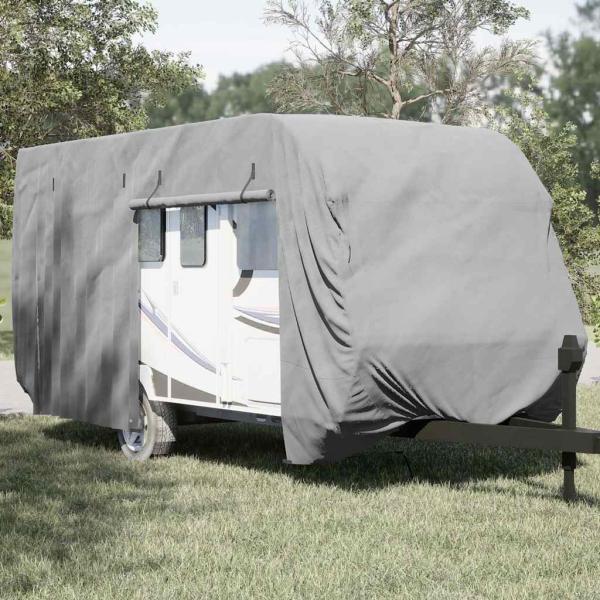 ARDEBO.de - Schutzhülle für Wohnwagen Grau 670x250x220 cm Vliesstoff