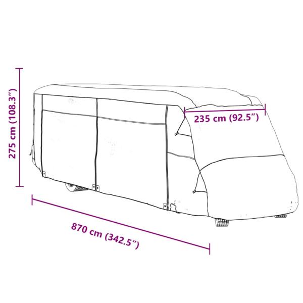 Schutzhülle für Wohnmobil Grau 870x235x275 cm Vliesstoff