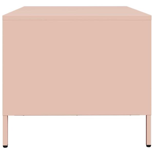 Couchtisch Rosa 101,5x50x43,5 cm Kaltgewalzter Stahl