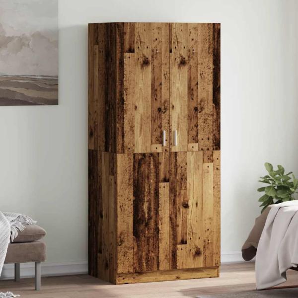 ARDEBO.de - Kleiderschrank Altholz-Optik 90x52x200 cm Holzwerkstoff