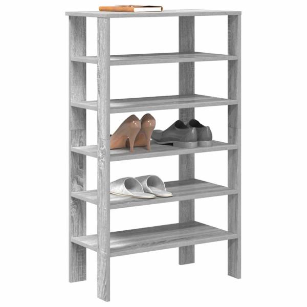 ARDEBO.de - Schuhregal Grau Sonoma 61x32x105 cm Holzwerkstoff