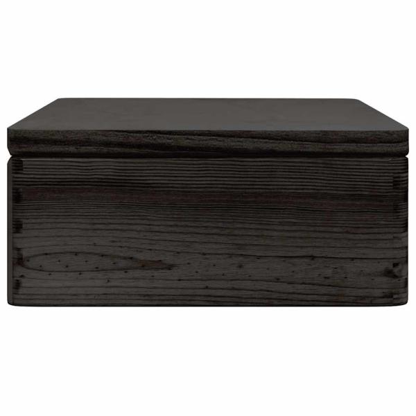 Holzkiste mit Deckel Schwarz 40x30x13 cm Massivholz Kiefer
