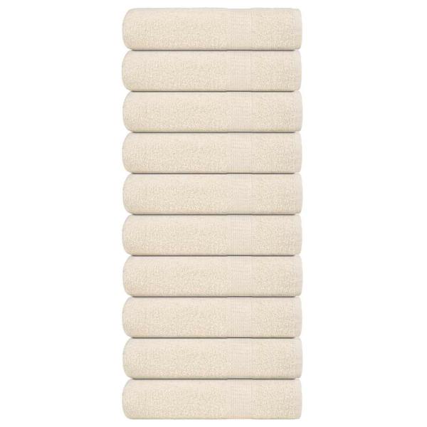 ARDEBO.de - Duschtücher 10 Stk. Creme 70x140 cm 360 g/m² 100% Baumwolle