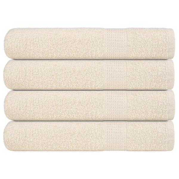 ARDEBO.de - Saunatücher 4 Stk. Creme 80x200 cm 360 g/m² 100% Baumwolle