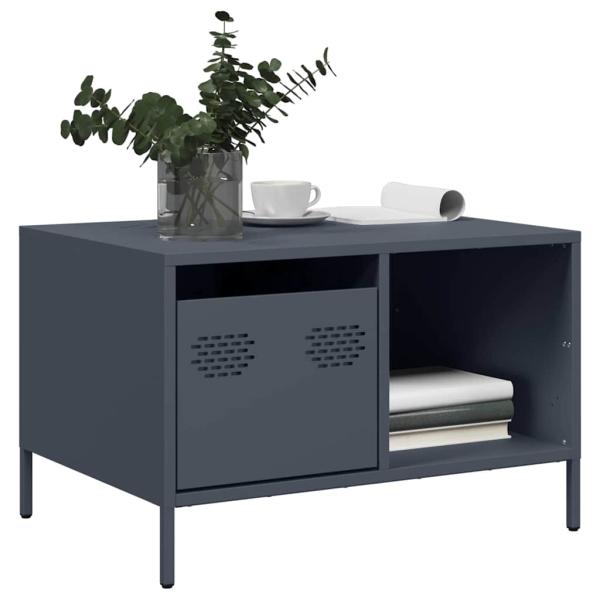 ARDEBO.de - Couchtisch Anthrazit 68,5x50x43,5 cm Kaltgewalzter Stahl