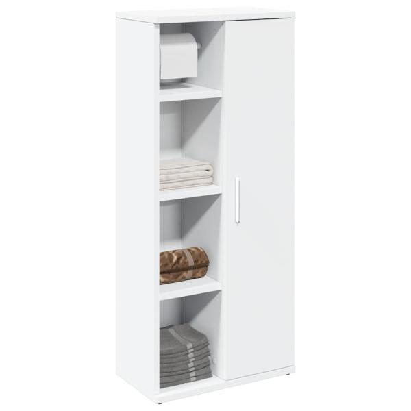 ARDEBO.de - Badezimmerschrank mit Rollenhalter Weiß 39x22x90 cm