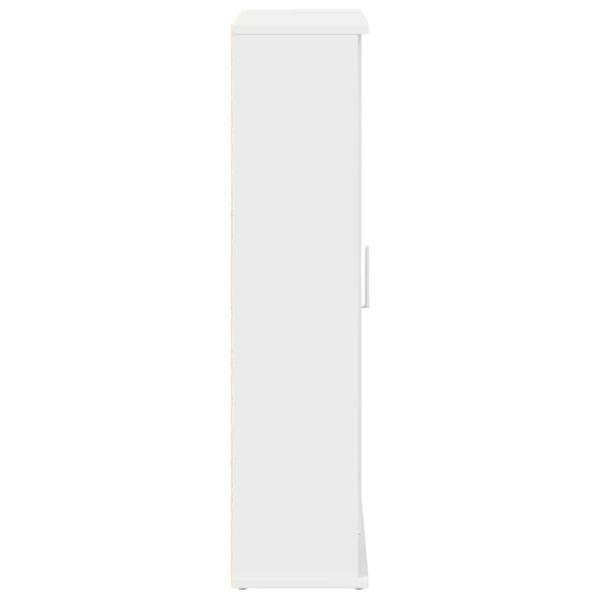 Badezimmerschrank mit Rollenhalter Weiß 39x22x90 cm