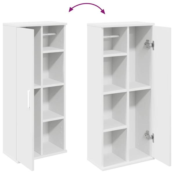 Badezimmerschrank mit Rollenhalter Weiß 39x22x90 cm