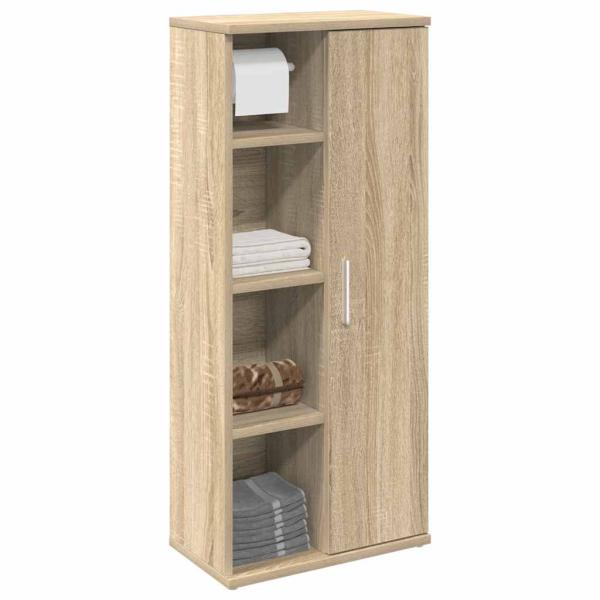 ARDEBO.de - Badezimmerschrank mit Rollenhalter Sonoma-Eiche 39x22x90 cm