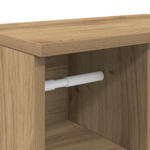Badezimmerschrank mit Rollenhalter Artisan-Eiche 39x22x90 cm