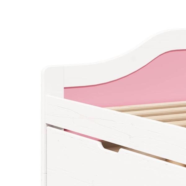 Tagesbett mit 3 Schubladen ohne Matratze Weiß Rosa 90x200cm