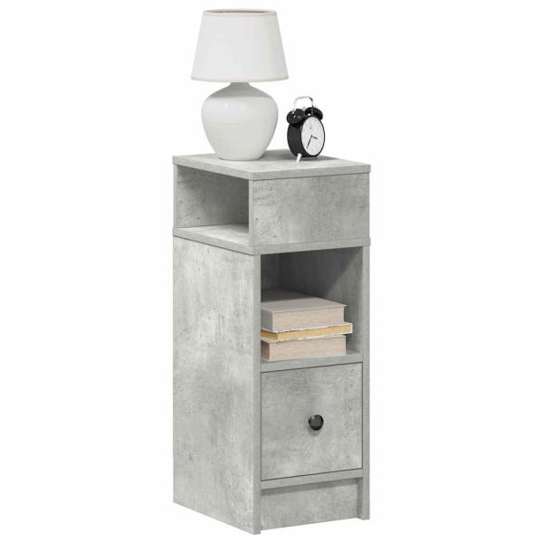 ARDEBO.de - Nachttisch mit Schublade Betongrau 25x31x66 cm
