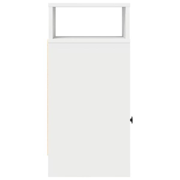 Nachttische 2 Stk. mit Schublade Weiß 25x31x66 cm