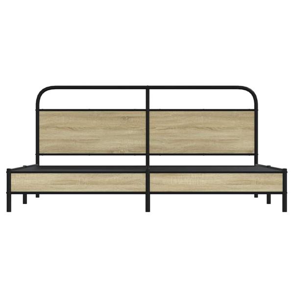 Metallbett ohne Matratze Sonoma-Eiche 183x213 cm