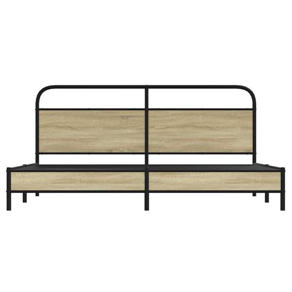 Metallbett ohne Matratze Sonoma-Eiche 200x200 cm